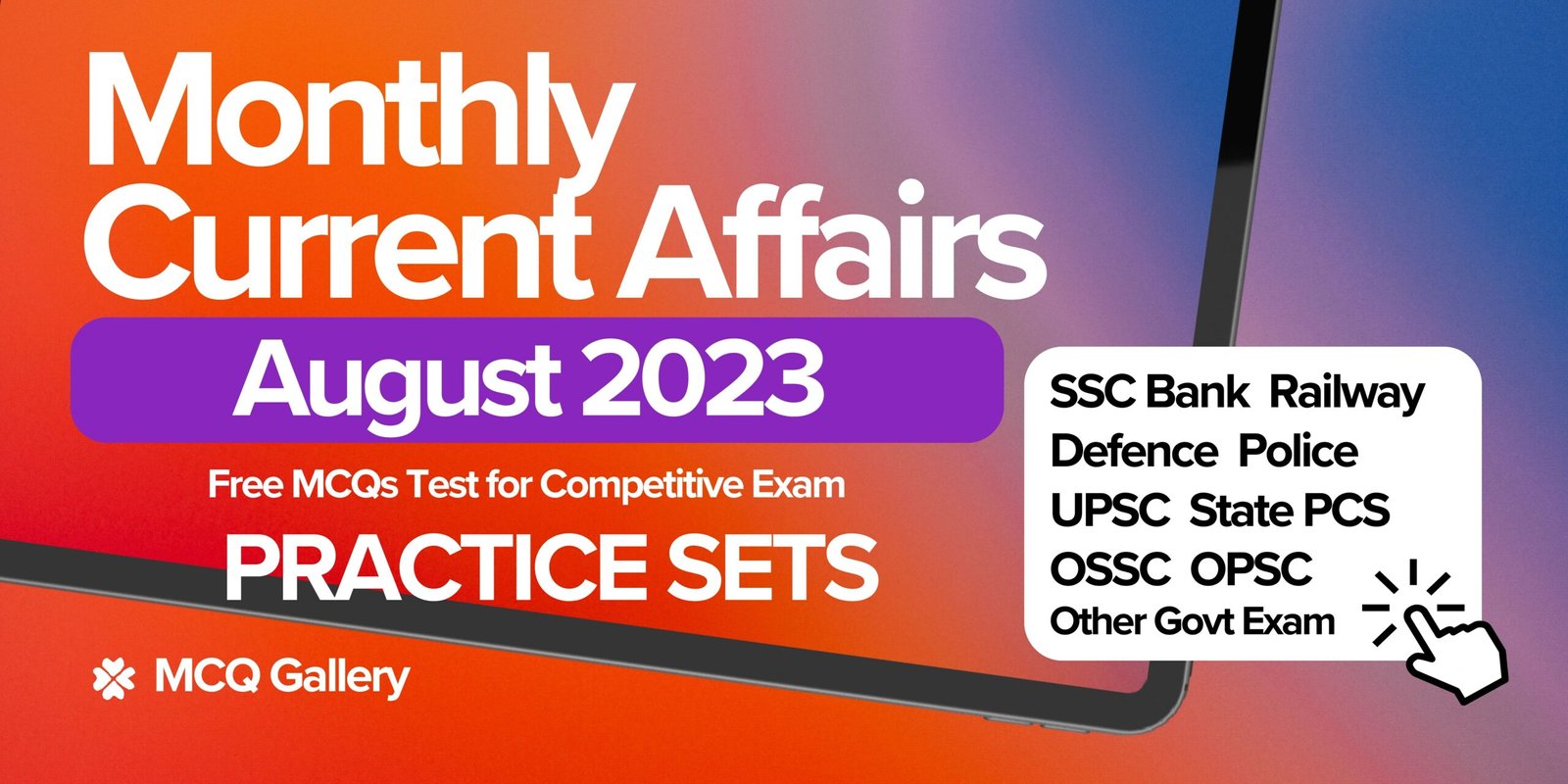 Monthly Current Affairs August 2023
