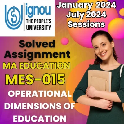 ignou mes 015 assignment answer